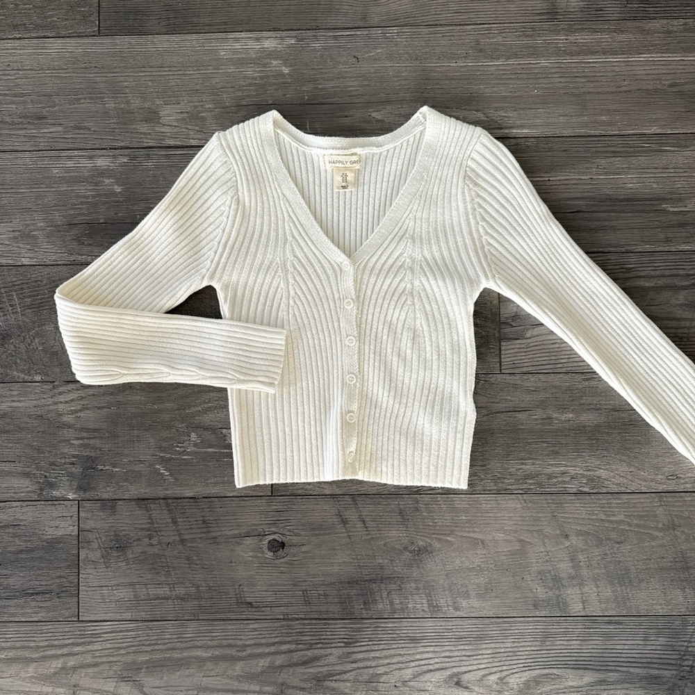Happily Grey Cream Cardigan
